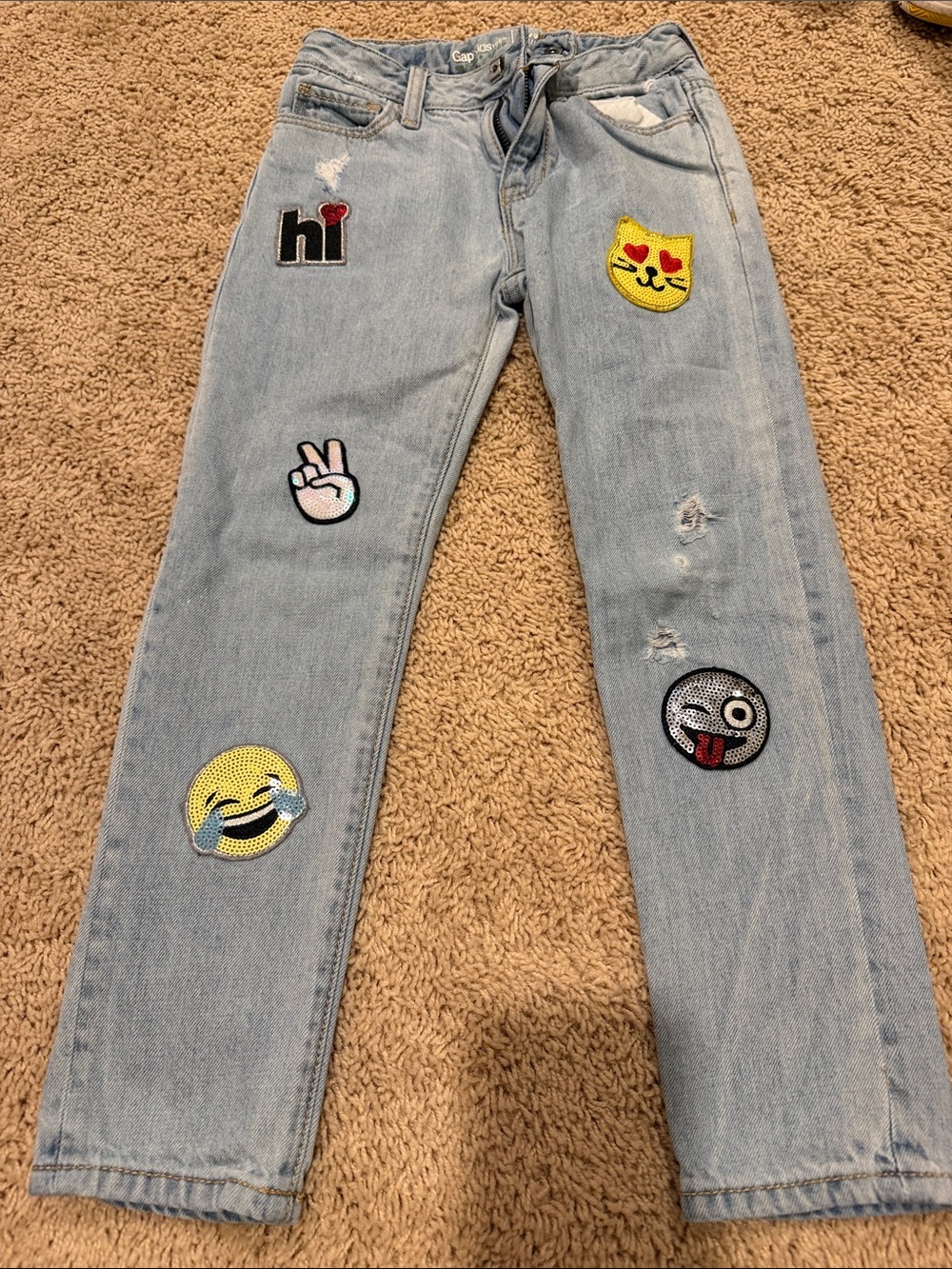 GAP Light Blue Emoji Patch Jeans